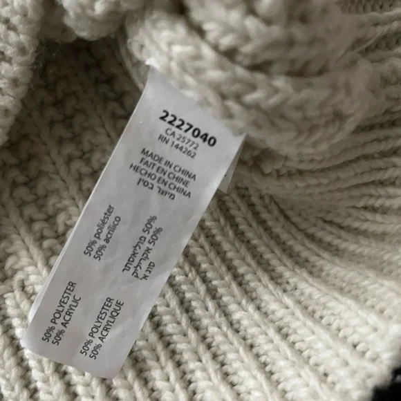 Dex Black & Cream Fringe Knit Sweater Trendy Chunky Knit Size Medium DEX - Picture 8 of 9